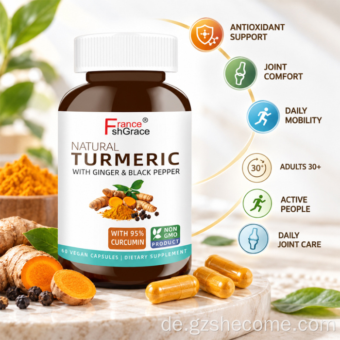 Shecome Kurkuma Curcumin Kapseln Ingwer Schwarzer Pfeffer